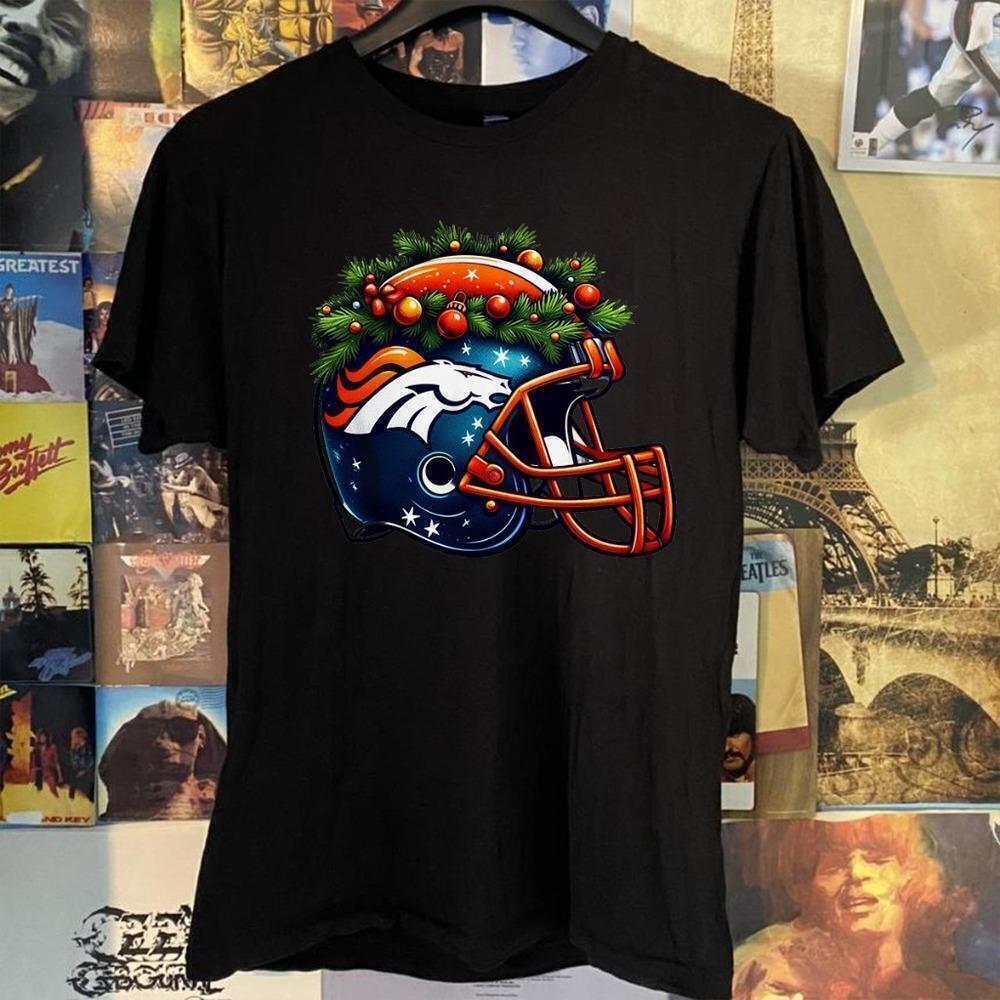 Denver Broncos Christmas T-Shirt, Nfl Unisex Black T-Shirt